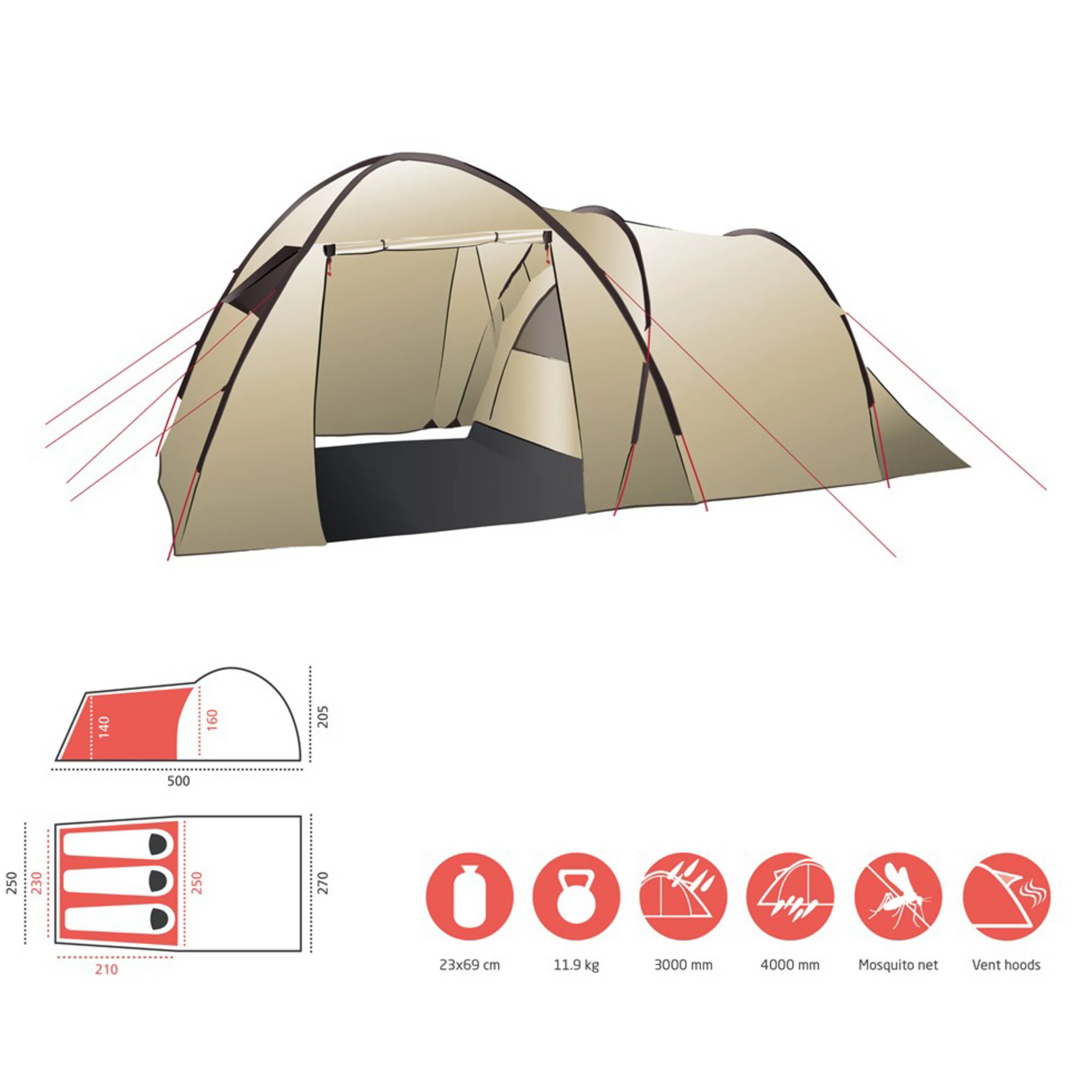 Grand Canyon Atlanta 3 Tent - Bilde 7
