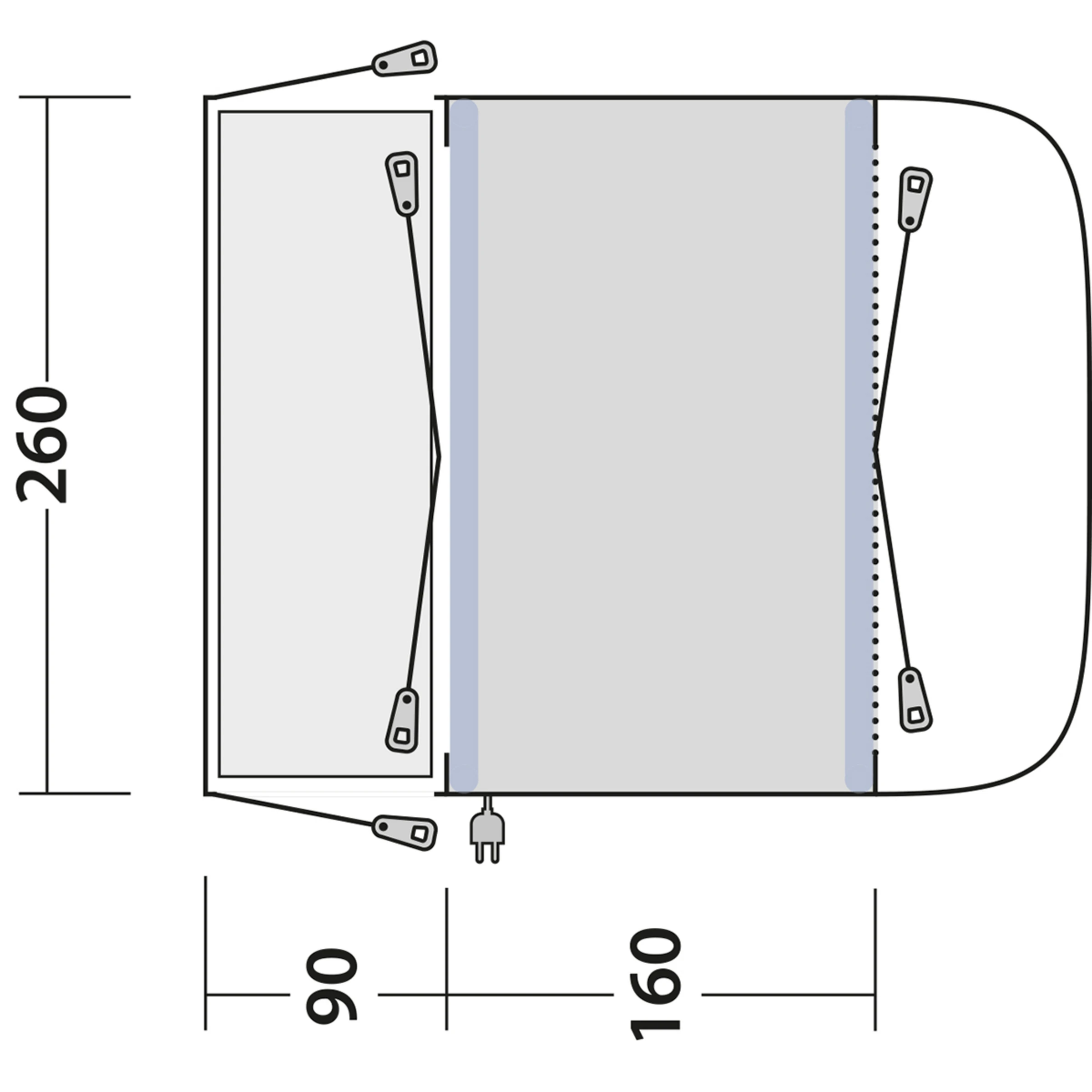 Outwell Newburg 160 Air Awning - Bilde 2