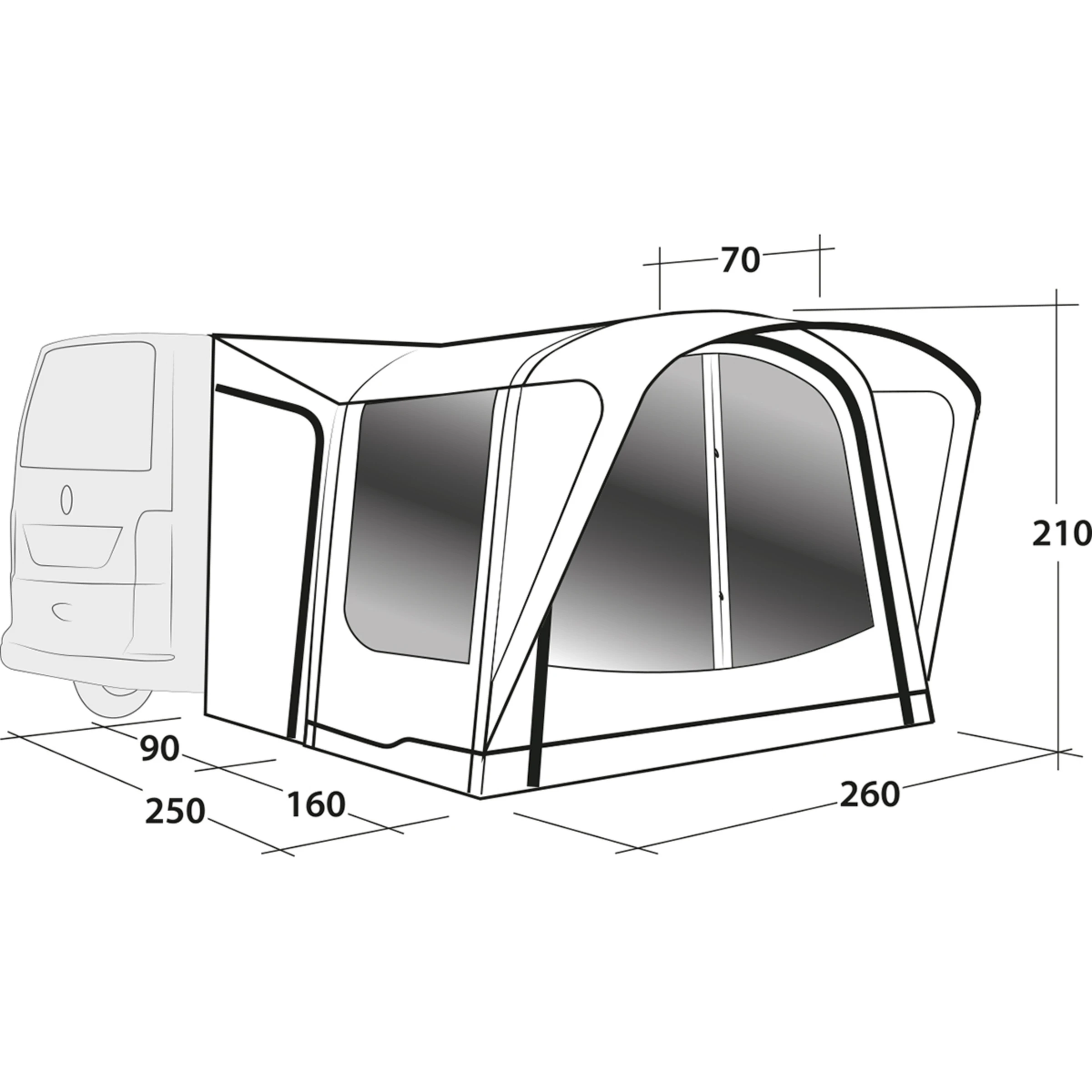 Outwell Newburg 160 Air Awning - Bilde 5