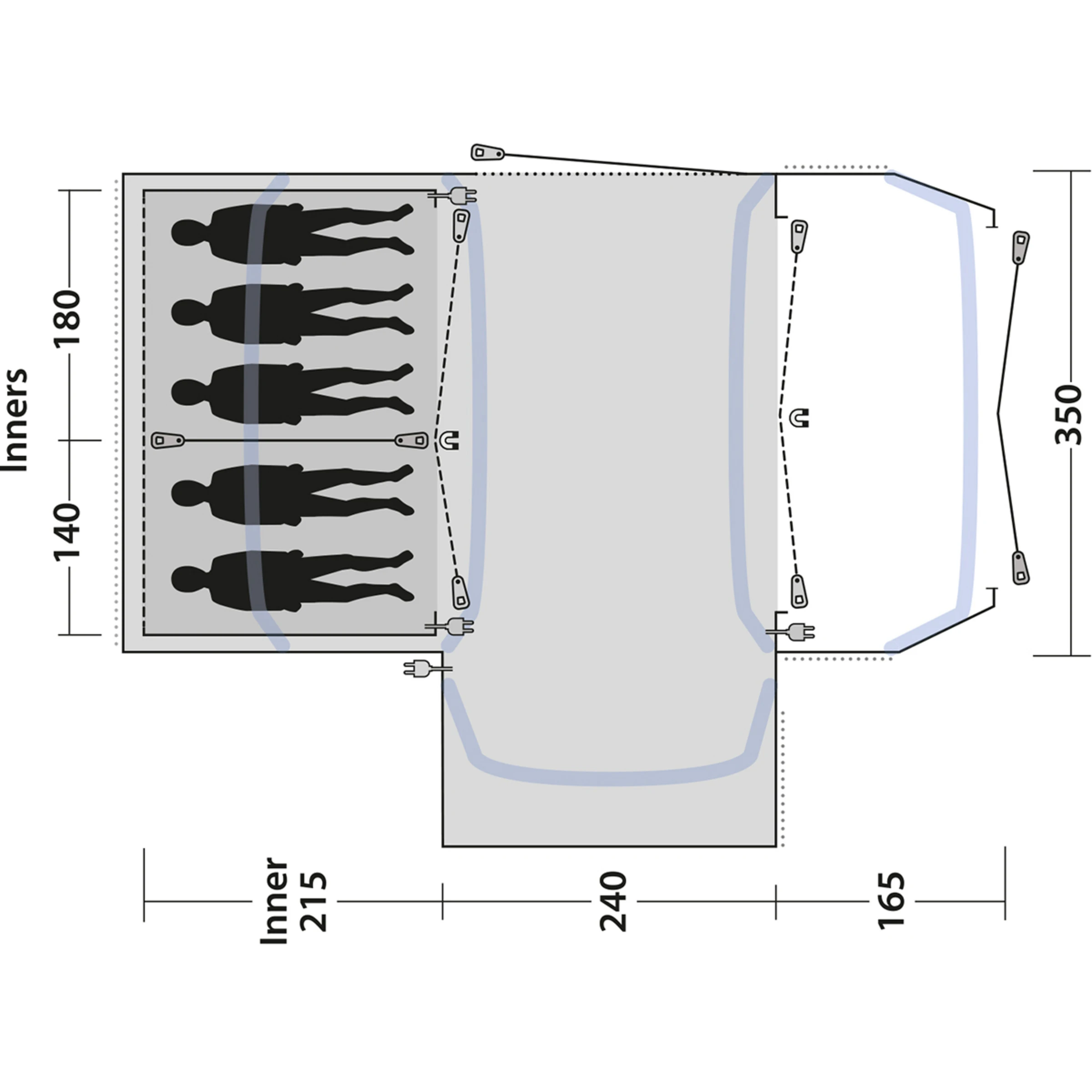 Outwell Oakdale 5PA Tent - Bilde 11