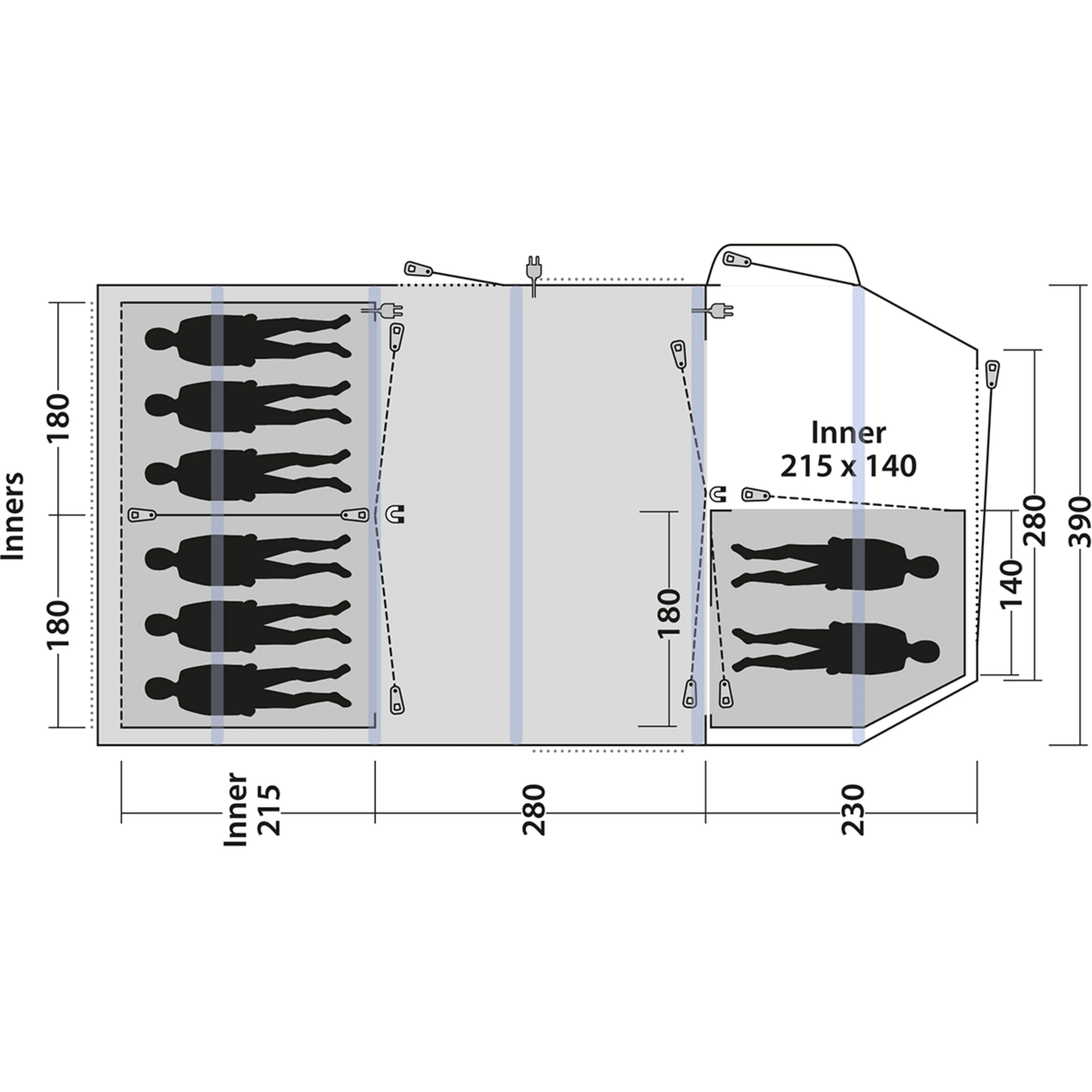 Outwell Knightdale 8PA Tent - Bilde 12