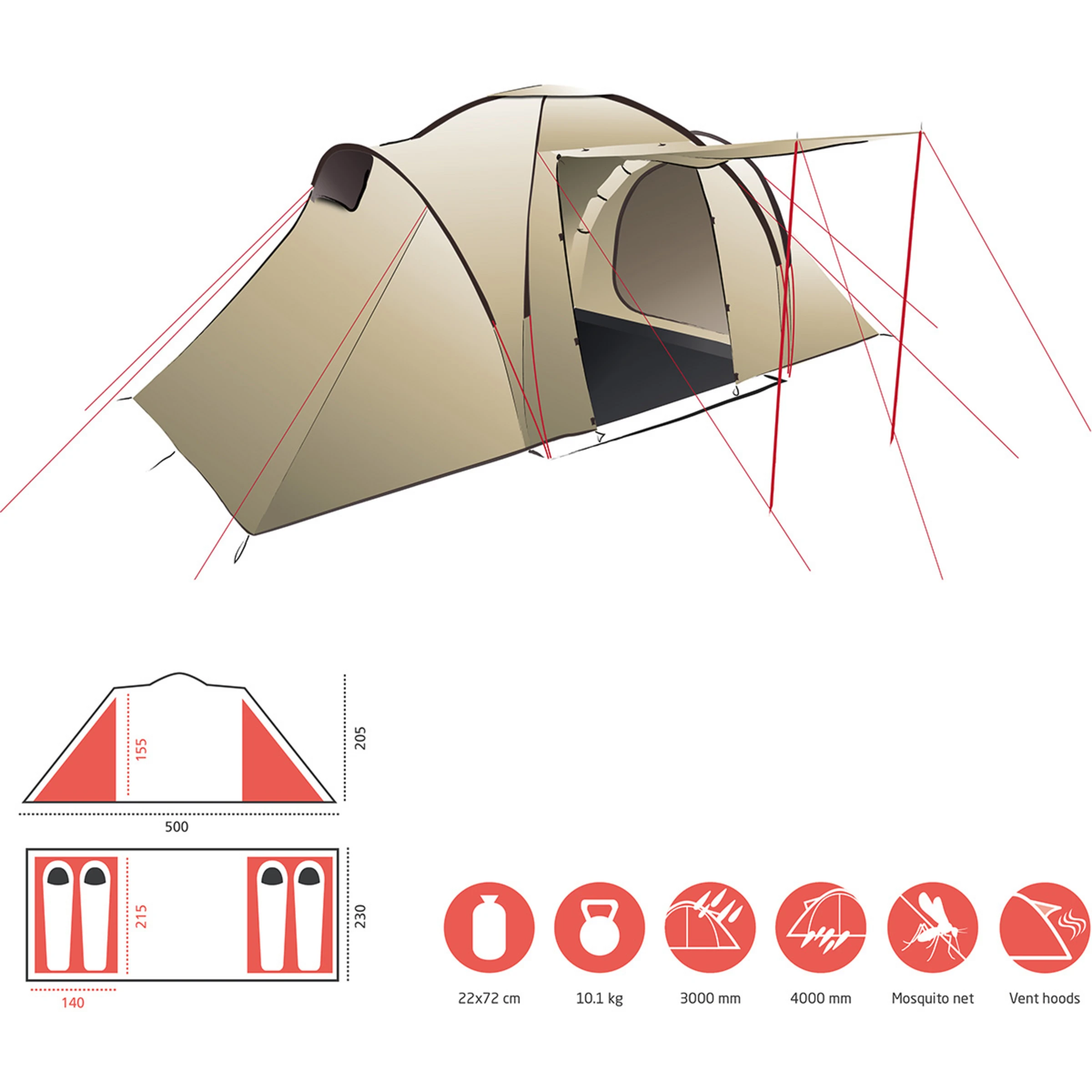 Grand Canyon Atlanta 4 Tent - Bilde 2