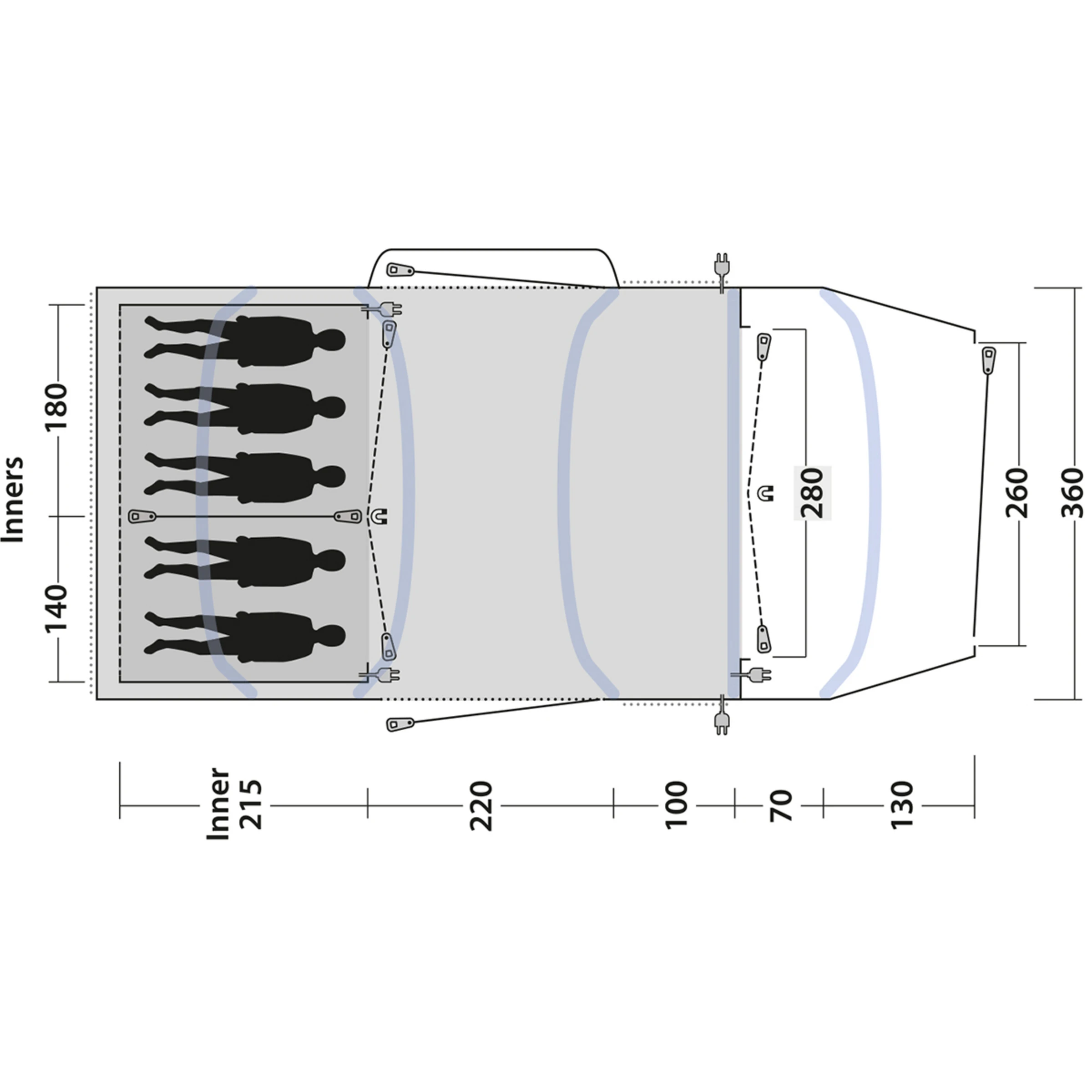 Outwell Jacksondale 5PA Tent - Bilde 17